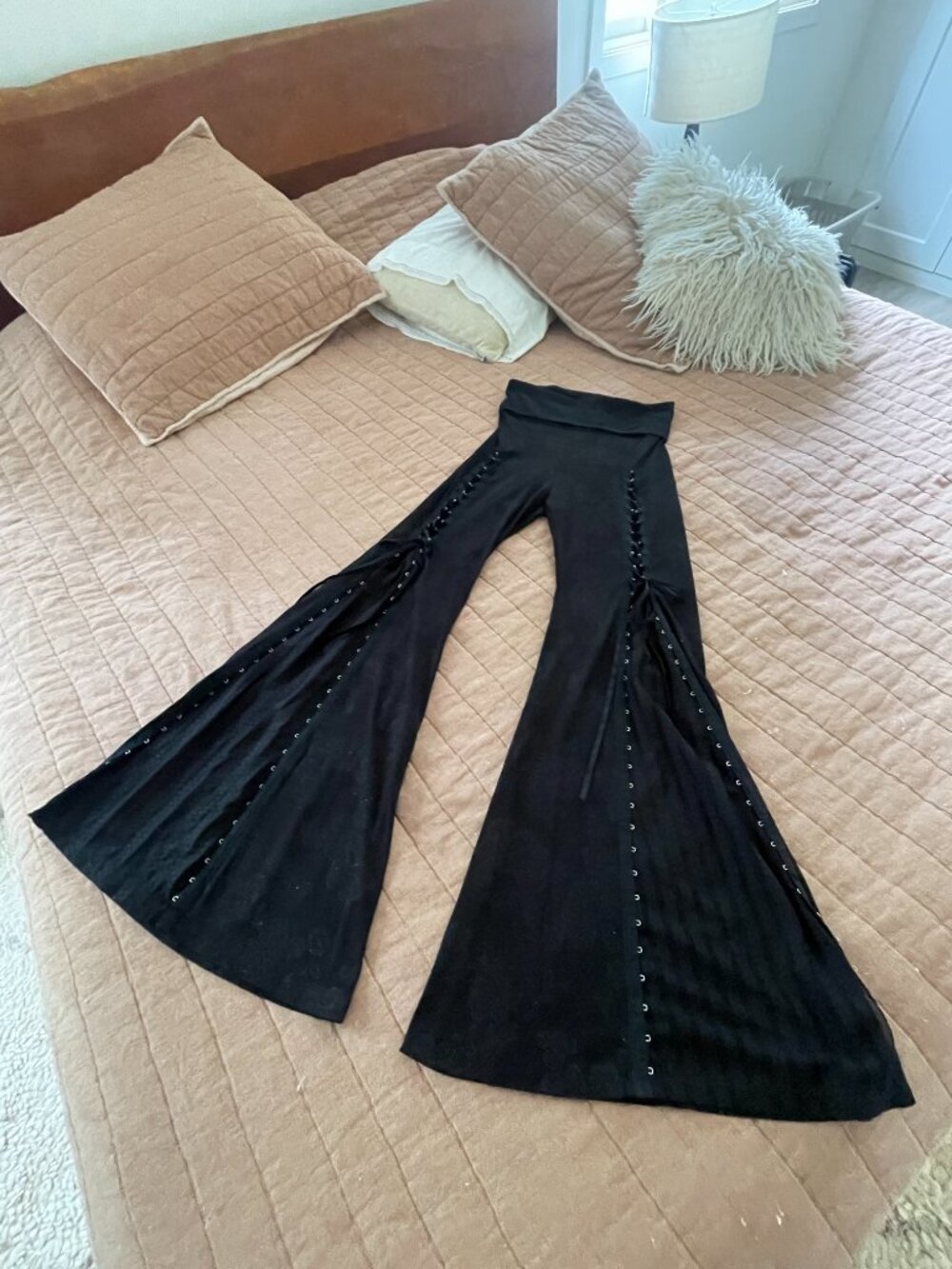 Temple Ro Hendrix Bell Bottom Lace Up Pant - Picture 7 of 13